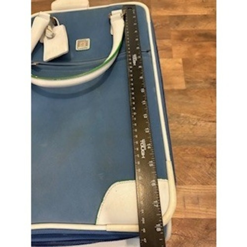 Diane von Furstenberg Rolling Suitcase Blue White Trim Carry On Luggage 19 Inch - Picture 8 of 15